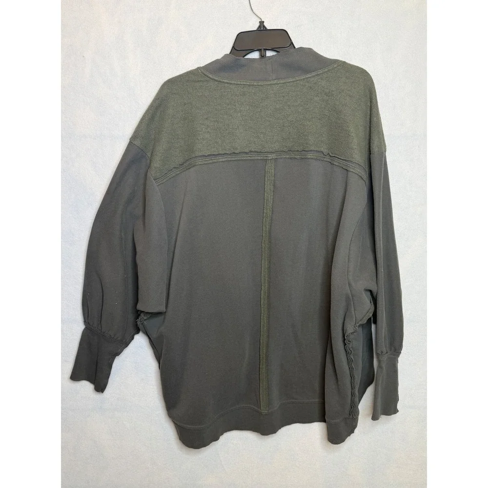 PILCRO Open Front Kimono Style Cardigan Olive Green L XL Balloon Sleeve Pockets - Picture 5 of 5